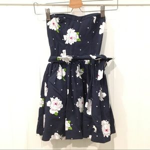 Abercrombie Kids Blue Floral Strapless Dress